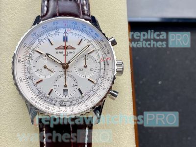 BLS factory Breitling Navitimer B01 Chronograph Automatic White Dial 43 Watch